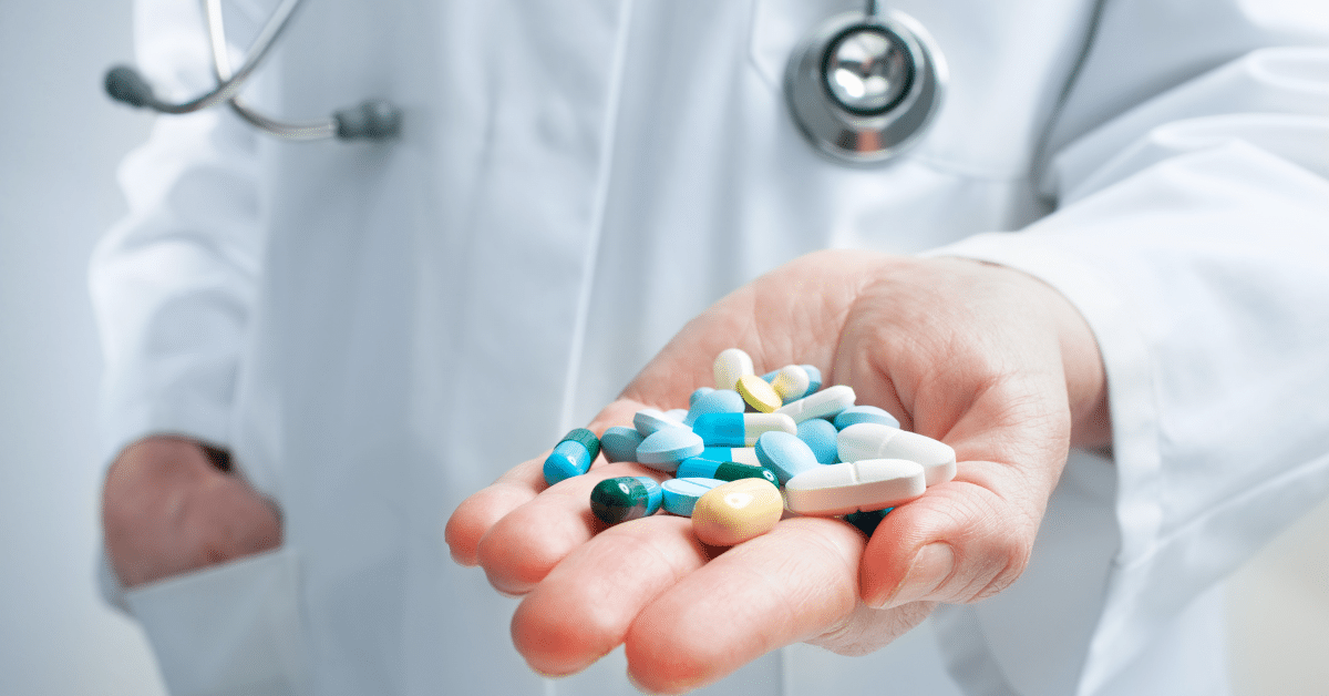 a doctor with meds