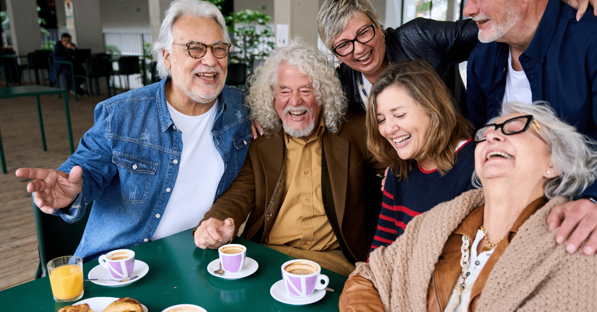 seniors in good mood and emotional well-being